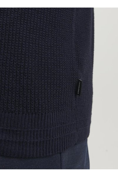 Crew Neck Standard Navy Blue Men's Sweater 12240711_Jprblaanderson Knit Struct