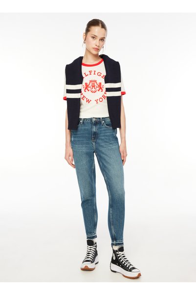 High Waist Skinny Leg Regular Straight Indigo Women's Denim Pants Ww0Ww396041A4