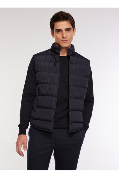 Plain Navy Blue Men's Vest Nelson