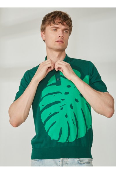 Green Men's Polo T-Shirt C S P50 10