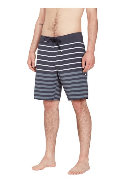 Black Men's Short Shorts Swim Trunks A0812310_Volcom Quarta Static Mod 1