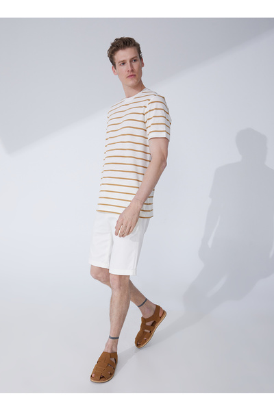 Low Waist Regular Fit Ecru Men's Bermuda Shorts Impreza 2