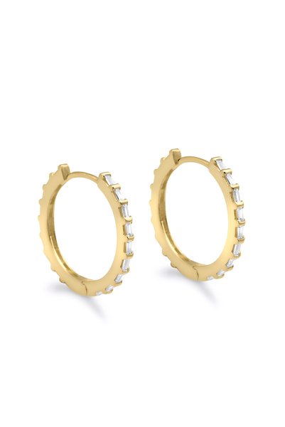 14K Gold Plated Baguette Earrings on Silver