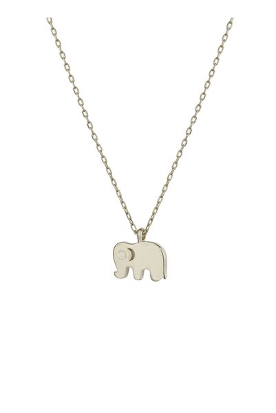 Rhodium Plated Elephant Necklace over Sterling Silver