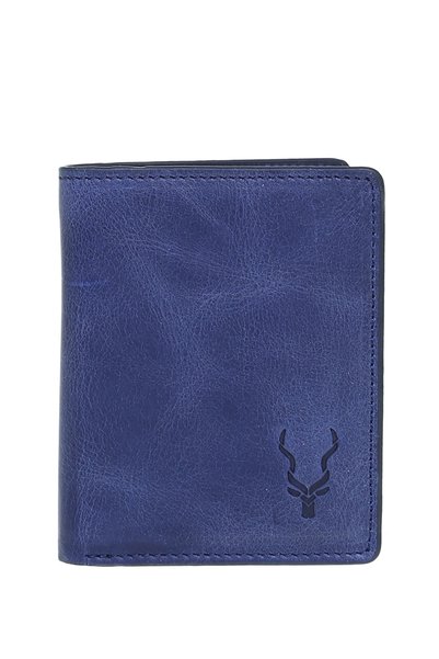 Navy Blue Men's Leather Wallet CAR 20 PISITLU CRAZY