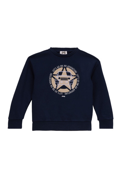 Printed Boy's Navy Blue Sweatshirt J5Wb-Swt7715