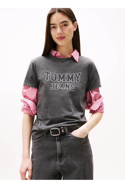 Round Neck Printed Black Women's T-Shirt Dw0Dw21966Bds