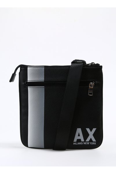 Black Men's 22X22.5X1 cm Messenger Bag 952489 4R818 00020 Man's Flat Cros
