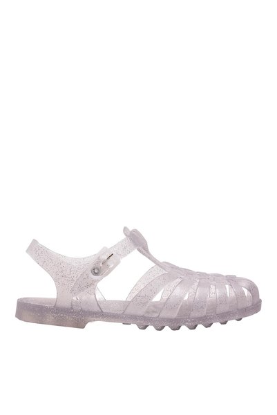 Sun 201 -F - Argent Paillete - Girls' White Sandals
