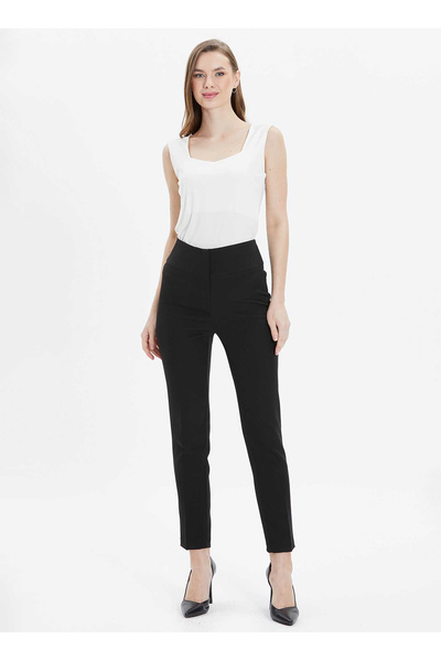 Normal Waist Standard Navy Blue Women's Trousers 24Ysl5167