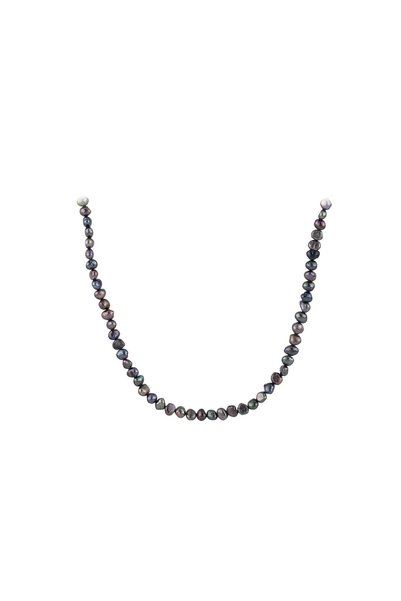 Joyce Gold Plated Black Women's Pearl Necklace