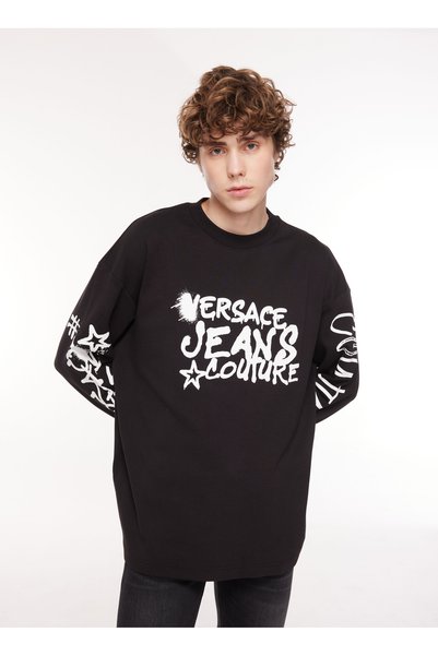 Crew Neck Black Men's T-Shirt 75GAHT17CJ02O899