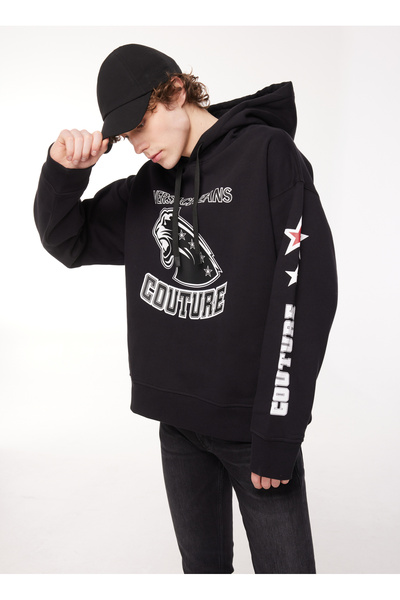 Crew Neck Black Men's Sweatshirt 75GAIE05CF02E899