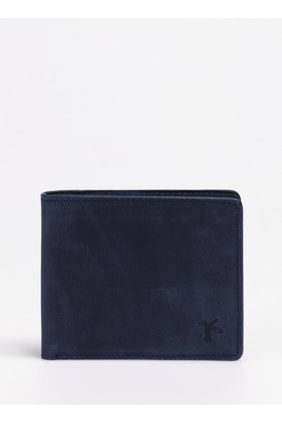 Navy Blue Men's Leather Wallet Frk 317 Crayz