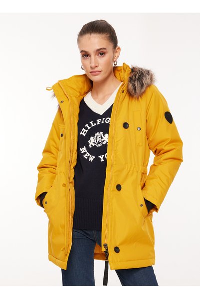 Mustard Women's Coat Onliris Fur Winter Parka Cc 2023 Ot