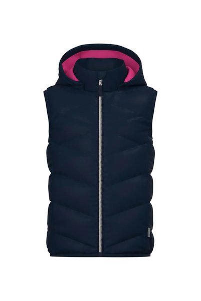 Navy Blue Girl's Zippered Sleeveless Vest Nmfmemphis Vest Pb