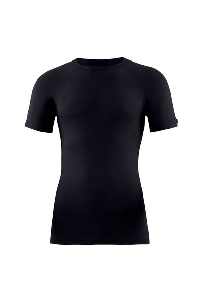 Round Neck Black Men's Thermal Undershirt