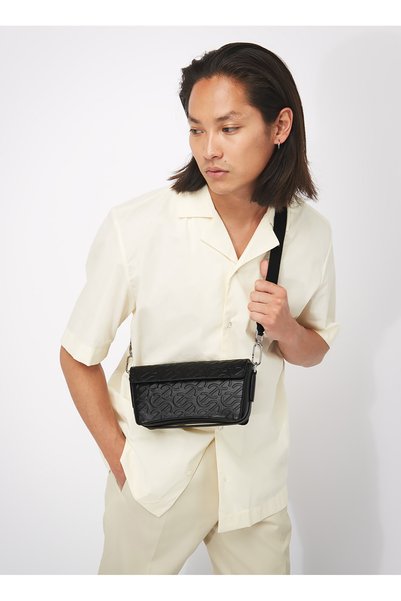 Black 25x13x7 Leather Shoulder Bag
