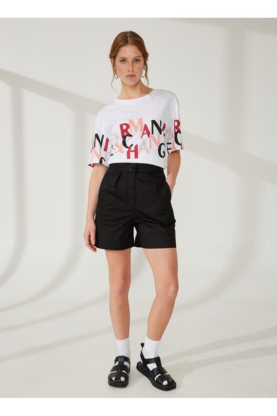 High Waist Regular Black Women's Shorts 3Rys01