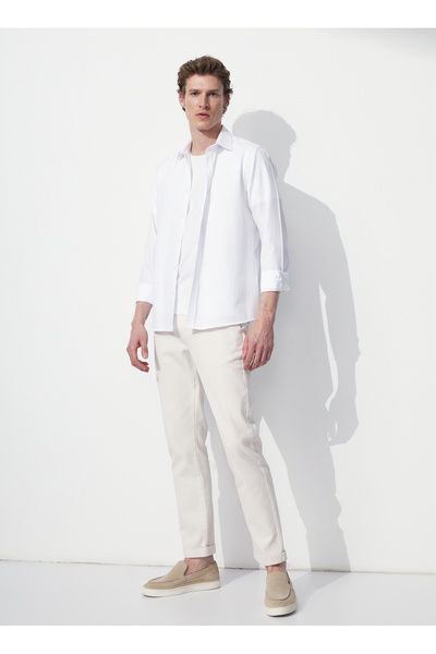 Low Waist Narrow Leg Stone Men's Chino Trousers cm Rıvelno