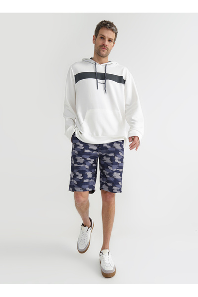 Low Waist Loose Fit Navy Blue Men's Bermuda Shorts Nega