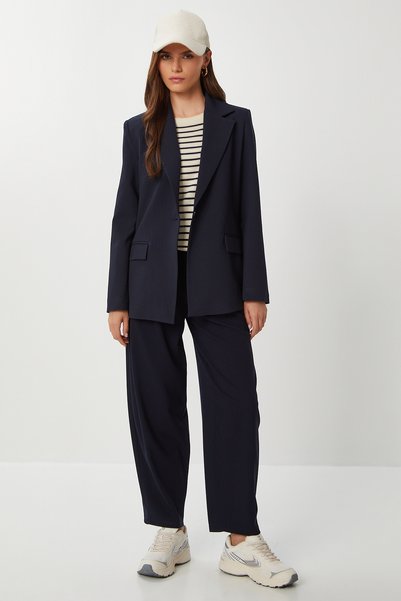 Pensli Polyviscon Balloon Pants Lgp0025 Dark Blue