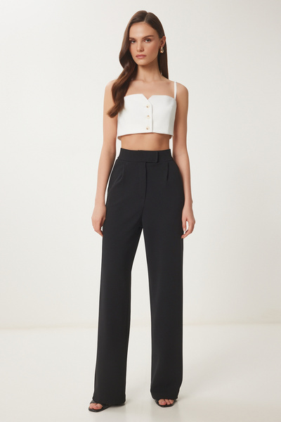 Beli Velcro Comfortable Palazzo Trousers Black Lrv0003