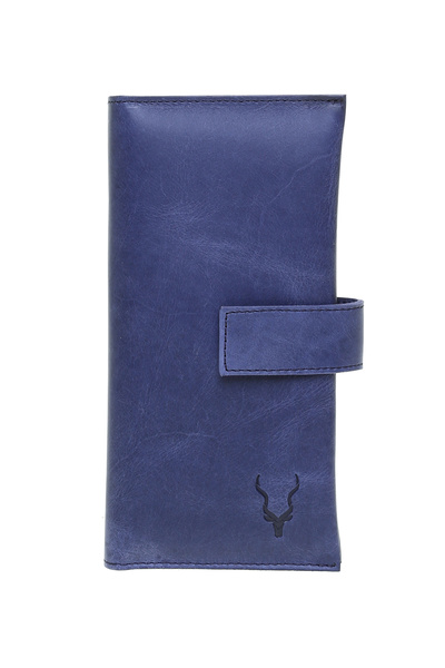 Navy Blue Men's Leather Wallet CAR 3 PHONE PATLI CRAZY