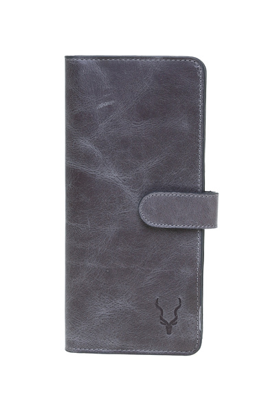Gray Men's Leather Wallet CAR 1 PATLI CRAZY