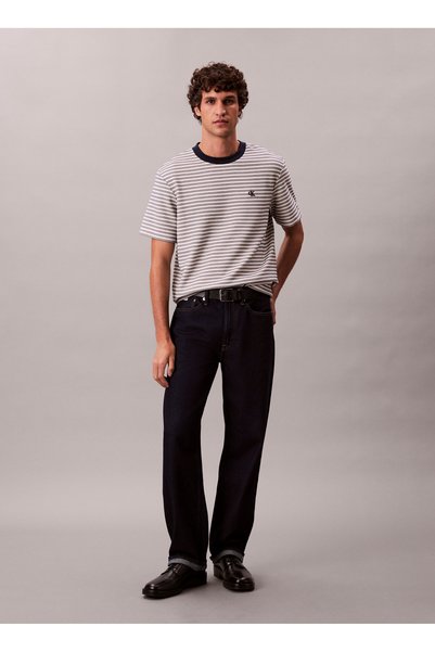 Crew Neck White Men's T-Shirt Lv04Ld204G67U_Ss Striped Ottoman Te
