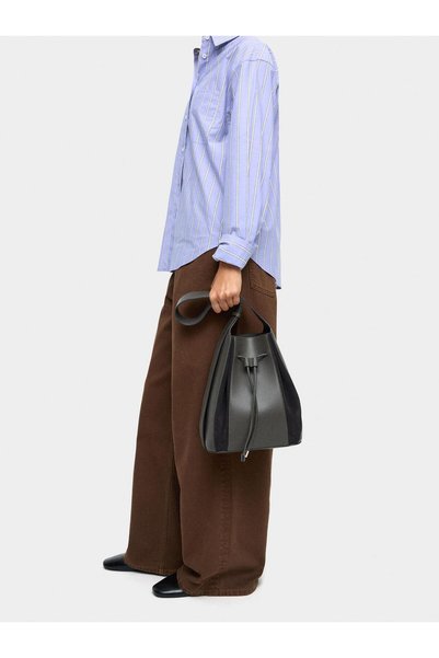 Leather Detailed Bucket Bag m