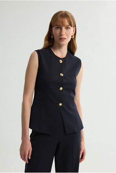 Gabardine Round Neck