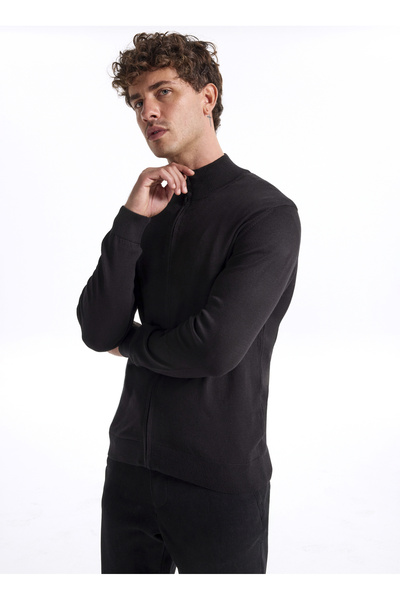 Black Men's Cardigan F5Wm-Hrk 2578