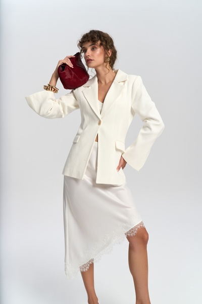 Anisah Ecru Blazer with Waistband