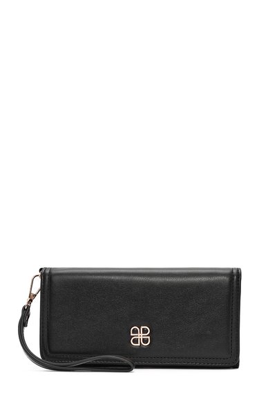 Women's Black Strap Detailed Wallet 000A2D561318