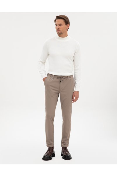 Beige Slim Fit Classic Jogger Pants 50317618-Vr011