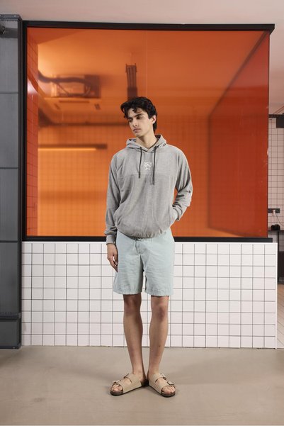 Gmg Firenze Hooded Collar Gray Melange Men's Sweatshirt Gu24Mfw08027