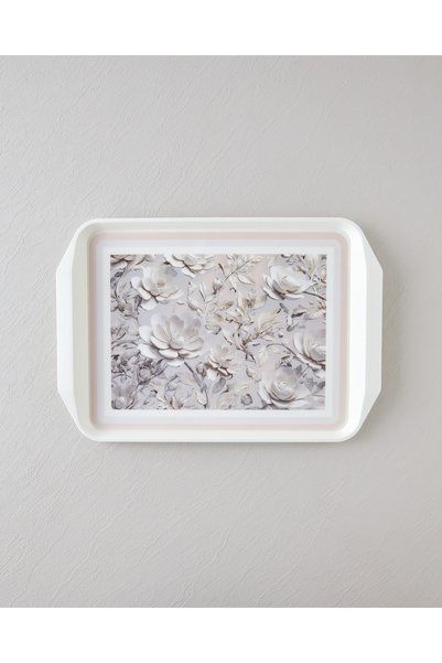 Blooming Pp Non-Slip Tray 39X30 cm Cream