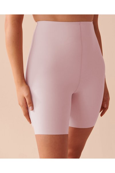 Porfy Model 3 Zone Effective Laser Cut Biker Leggings Long Corset Light Pink Color