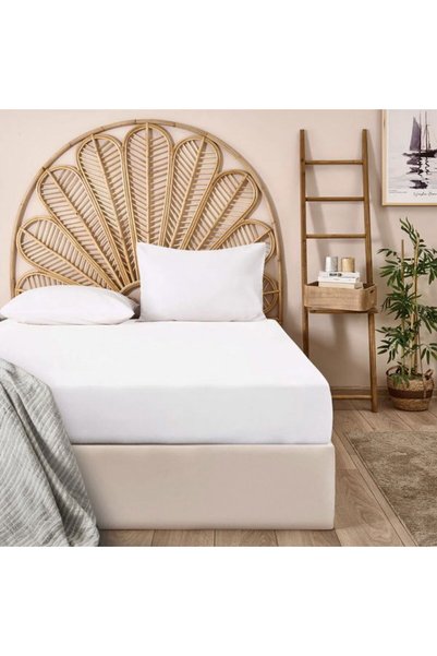 Soft Basic Single Fitted Sheet - White - 100X200 cm