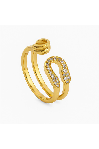 Steel Stone Needle Ring