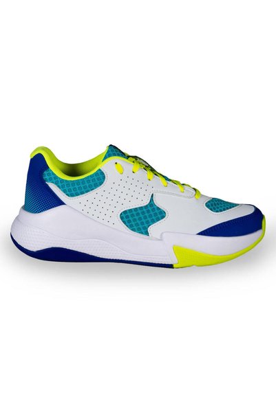 ALLSIX Kids Volleyball Shoes - White / Blue / Green - VS100 Comfort