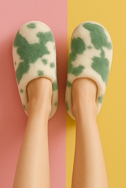 Puffy Women's House Slippers Winter Slippers Rubber Non-Sound Sole