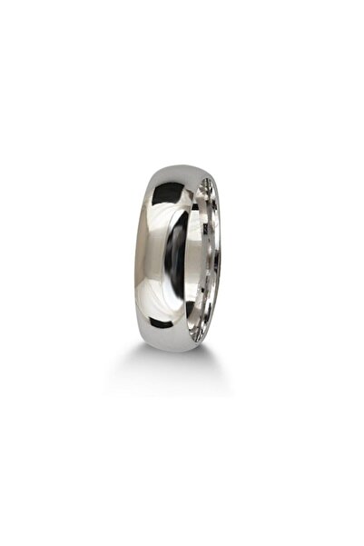 Сребрен 6 mm заоблен рамен класичен веренички прстен dy3004