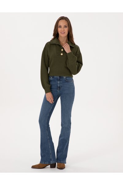 Blue Skinny Flare Fit Jean Pants 50318242-Vr036