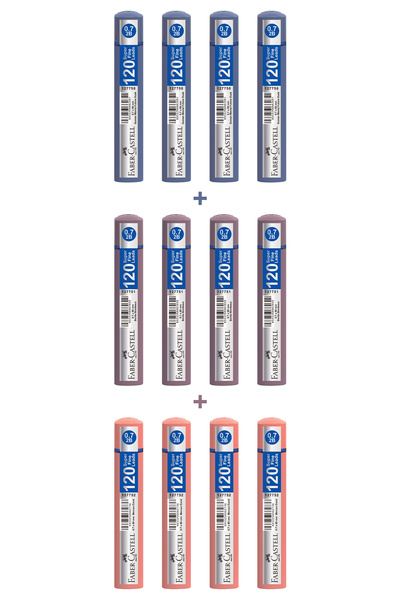 , 0.7mm, Min of 120, Set of 12, 2B Mechanical Pencil Lead, 3 Colors, Soft‑Touch, Easy to Carry