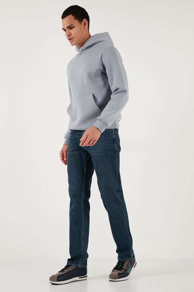 Stretch Cotton Comfort Fit High Waist Pipe Leg Jeans Men's Denim Pants 4400C04Texas