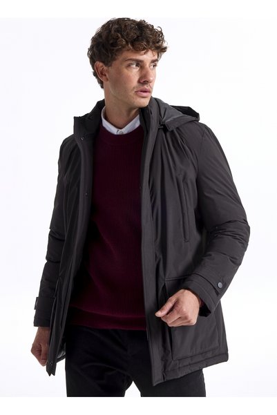 Black Men's Coat F5Wm-Kbn 2552