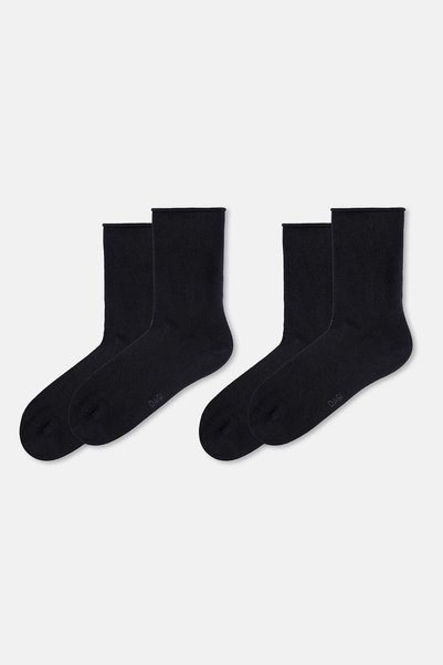 Black Women's 2-Piece Modal Basic Socks