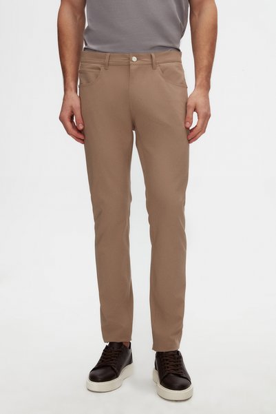 Beige Dobby Chino Trousers